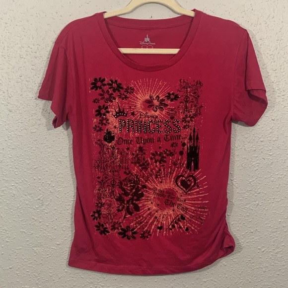 Disney Parks Princess Flocked & Embellished Screen Print Tee size S - Picture 1 of 11